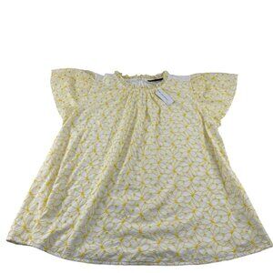 Lane Bryant Yellow Embroidered Top Size 18/20